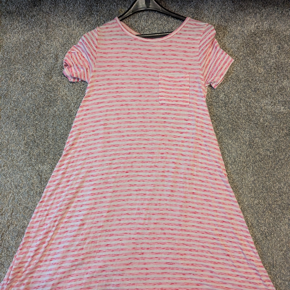 Pink Striped Casual Dress